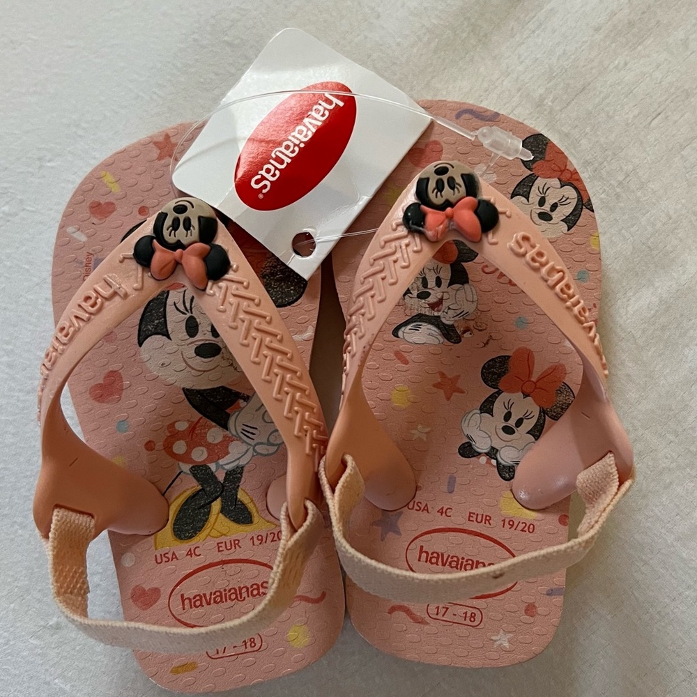Disney Minnie Mouse Havaianas Toddler Baby 2 - 2.5C NWT